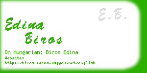 edina biros business card